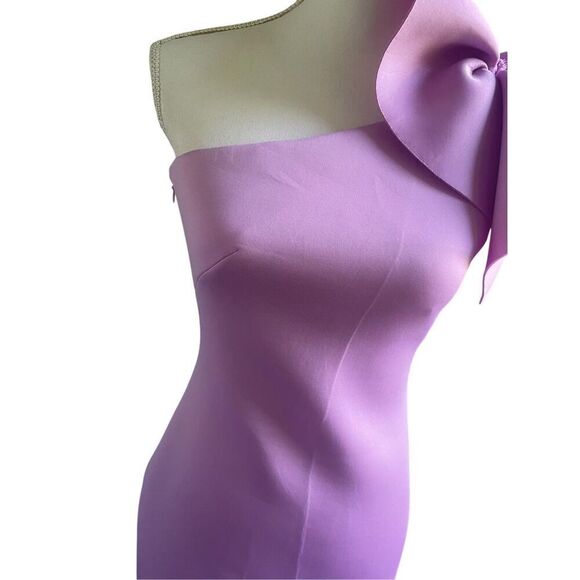 Eliza J One Shoulder Scuba Cocktail Dress Lilac Size 4 - Picture 7 of 16
